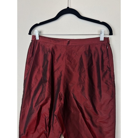 Vtg 80's Neiman Marcus 100% silk suit set- burgundy sequin trim sz 12 retro - Picture 7 of 11